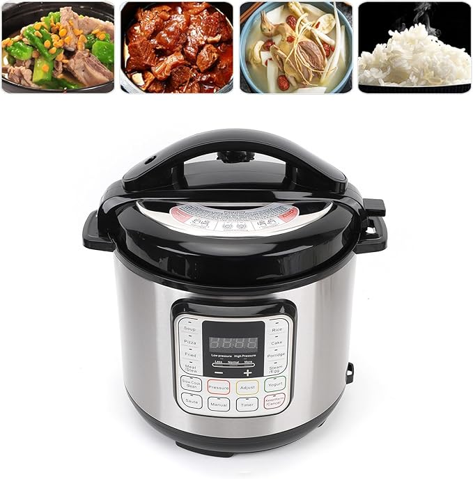 16 in 1 Multi Cooker, Dishwasher Stainless steel Pressure Cooker for Slow Cooker Rice Cooker Steam Pot Food Warmer (US Plug 110V)
