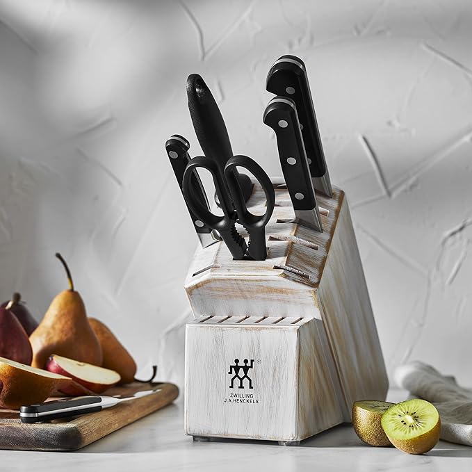 ZWILLING Pro 7-pc Knife Block Set - Rustic White