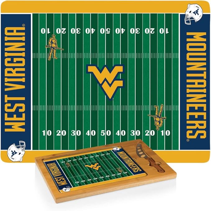 PICNIC TIME NCAA Icon Glass Top Cutting Board & Knife Set, Cheese Boards Charcuterie Boards, Serving Platter, (Parawood & Bamboo)