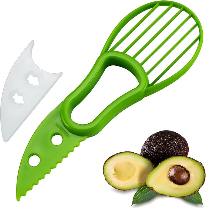 Avocado Slicer Tool 3 in 1, Avocado Pit Remover Kitchen Gadgets, Avocado Corer Tool, Fruit & Avocado Peeler Tools, Green
