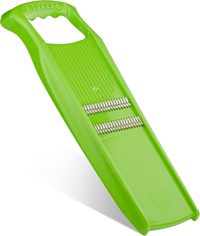 Börner Roko PowerLine Vegetable Slicer • Julienne Cutter for Fruit and Vegetables • Julienne Slicer for Fine Strips • Fine Vegetable Grater • Kitchen Slicer (Green)