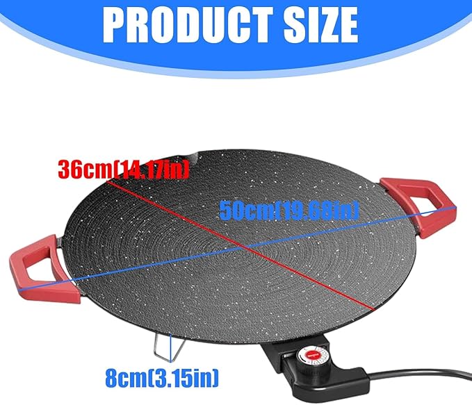 Non-Stick Electric Indoor Grill Pan, Indoor Smokeless Electric Griddle, 2026 Upgraded Smokeless Indoor Electric Grill & Nonstick Griddle for Steaks, Burgers and Indoor Cooking (Includes 4 Accessories)