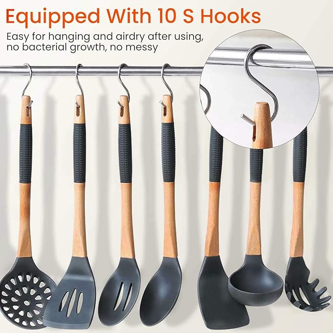 Kitchen Utensils Holder Hanging Racks 304 Stainless Steel Rail Utensil Storage Hanger Wall Mounted Rack for Tools and Pots(60cm)