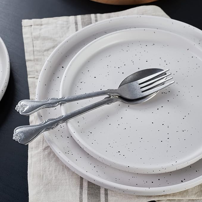 Stone lain Jade Stoneware Dinnerware Set, 32-Piece Service for 8, White