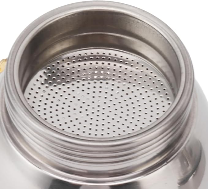 CHICIRIS Stainless Steel Espresso Maker, Double Valve Design, Glass Top Coffee Maker, Induction Stovetop Ready, 450ML Capacity, Professional Use for Home Kitchen and Coffee Enthusiasts