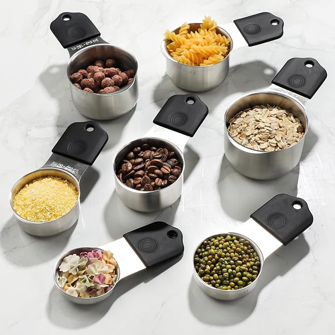 Magnetic Measuring Cups Set of 7 Stainless Steel Measuring Cups Kitchen Measuring Tools for Dry and Liquid Ingredients