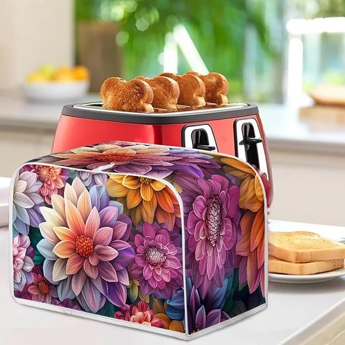 Bright Blossoms Dust Cover for Coffee Maker Boho Mandala Floral Kitchen Blender Cover Bread Maker Toaster Oven Dustproof Protector Covers