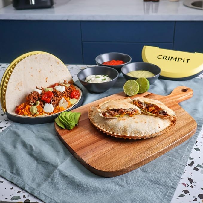 CRIMPiT Large Tortilla Sealer - For 10-12” Flour Tortillas | Make Sealed Tacos, Quesadillas, Burritos & More | Mess-Free Meals in Seconds | BPA-Free, Dishwasher Safe | Made in UK & USA