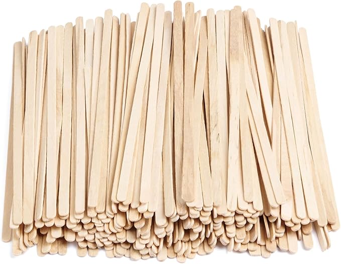 Wood Coffee Stirrers Stir Sticks - 500 Biodegradable Disposable Wooden Beverage Mixer with Round Ends, Made with Natural Birch Wood, Eco-Friendly BPA Free Swizzle Drinks Sticks (7.5 Inch 500 Count)