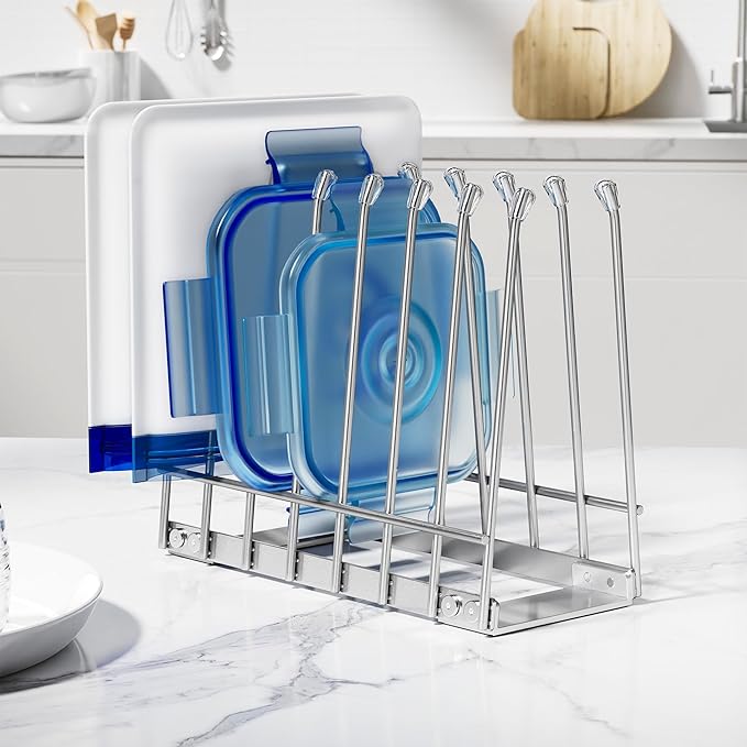 Reusable Bag Drying Rack, Foldable Metal Stand for Reusable Ziplock & Silicone Storage Bags, Rustproof Kitchen Dryer, Silver