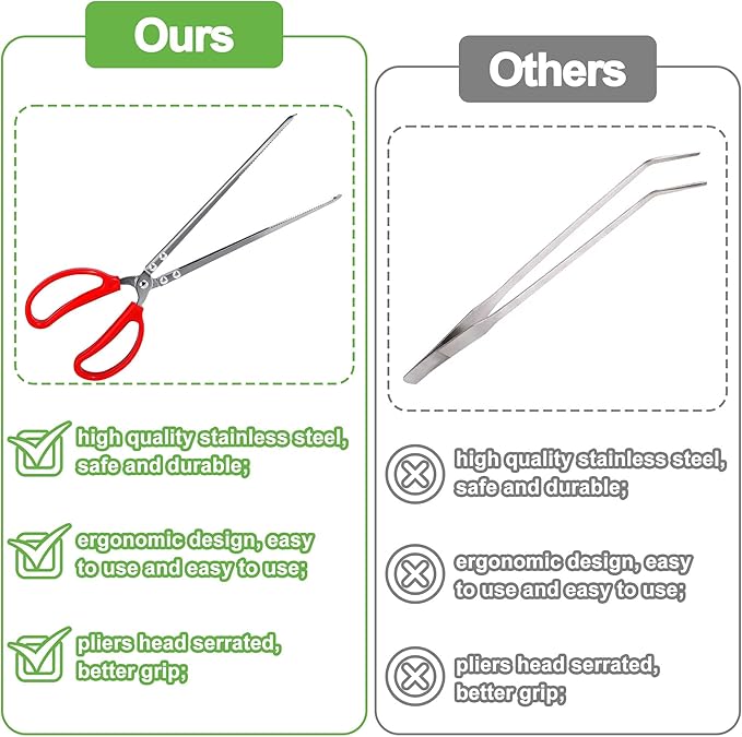 Snake Feeding Tongs,2PCS 15 Inch Reptile Feeding Tongs,Extra Long Large Tweezers for Corn Ball Python Accessories,Bearded Dragon Reptile Gecko Tank Accessories Terrarium Supplies