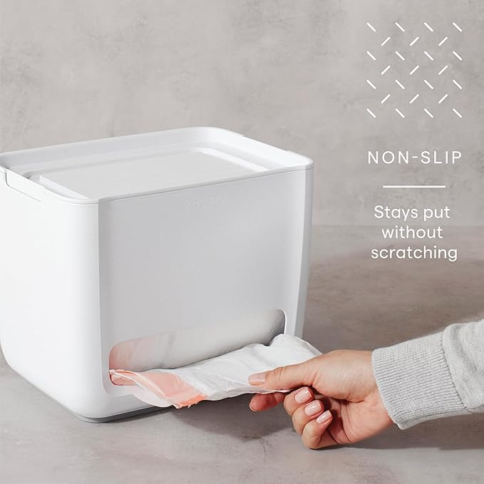 YouCopia SinkSuite Bag & Pod Dispenser, Standing Garbage Bag and Dishwasher Pod Organizer with Removable Lids for Storage, Speckled White