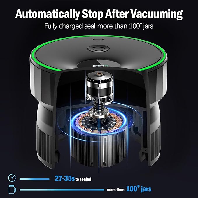 2026 Upgraded Mason Jar Vacuum Sealer, Electric Vacuum Sealer for Regular Mouth and Wide Mouth Canning Jars, Fully Automated and Portable