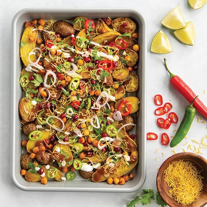 Nordic Ware Brilliant™ Colorful 3-Pc Baking Set, Nonstick made without PFAS or PTFE for safe cooking; Reinforced steel rim prevents warping; Includes Half Sheet, Quarter Sheet, and Eighth Sheet