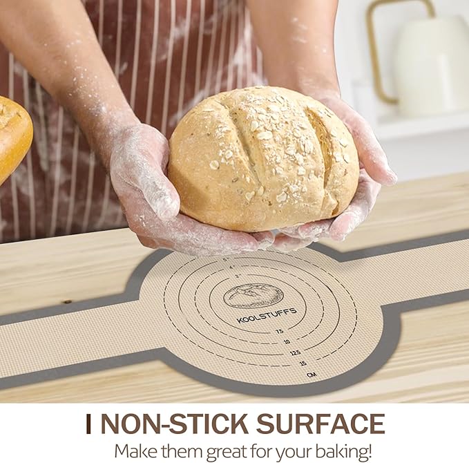 Silicone Bread Sling Oval and Round, 2 PCS Nonstick＆Reusable Bread Baking Mats, Easy-To-Clean Dutch Oven Liners, Sourdough Bread Baking Supplies (2Pack Round, Gray)