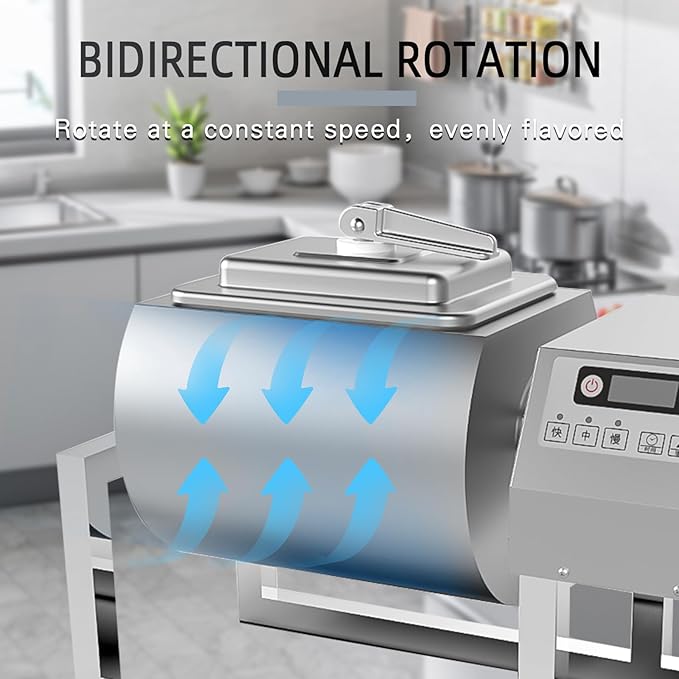 Hakka Meat Tumbler Marinator, 36lb/18L Vacuum Tumbler Marinating Machine for Jerky Sausage Bacon Stainless Steel Food-Grade Tumbling Marinator w/Bidirectional Rotation & 3-Speed Control