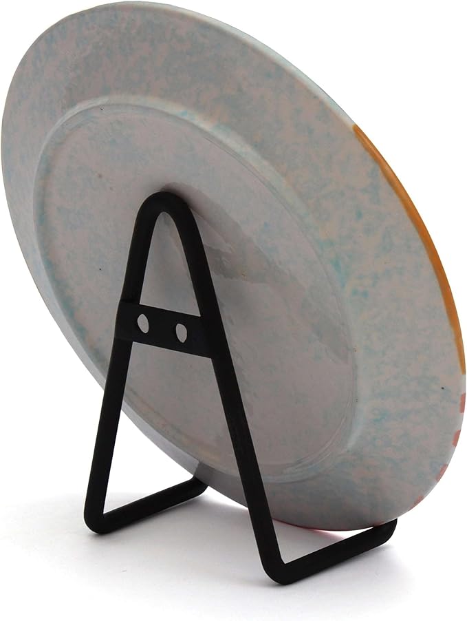 Milltown Merchants™ Metal Display Stand - Free Standing or Wall Mounted Decorative Plate Holder - Versatile Plate Hanger Stand - Black Metal Plate Stand (2 Pack, Small)