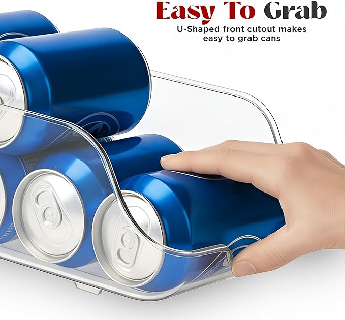 Utopia Kitchen Soda Can Organizer and Dispenser for Refrigerator/Pantry - Durable Can Storage Organizer Fridge & Kitchen Organization - (Clear, Set of 6)