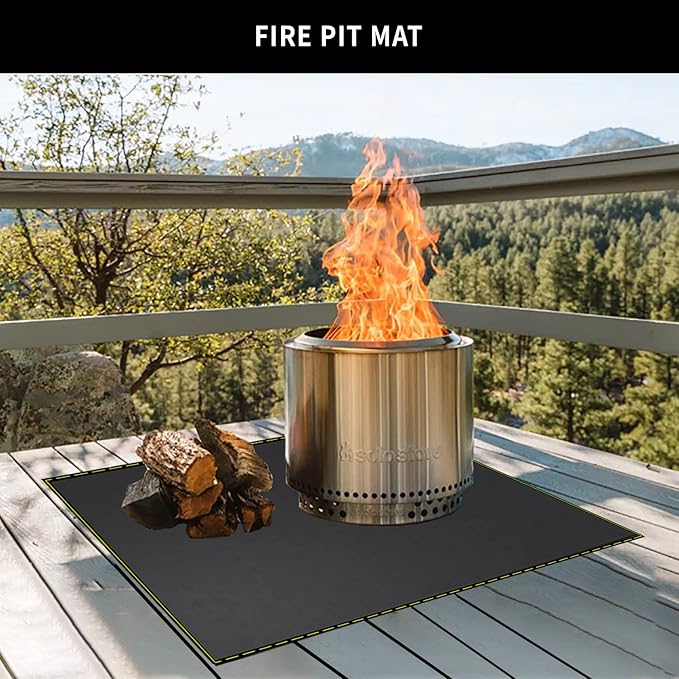 Under Grill Mat for Outdoor Grill Deck Patio Protector,48''x30'' Large Silicone Fireproof Waterproof Oil-proof Fire Pit Mat BBQ Floor Matt Pad