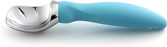 Spring Chef Heavy Duty Premium Ice Cream Scoops with Soft Grip Handle, Metal Ice Cream Scooper for Cookie Dough, Frozen Yogurt, Gelato, Sorbet, Sundae, Melon - Dishwasher Safe - 2 Pack - Aqua Sky