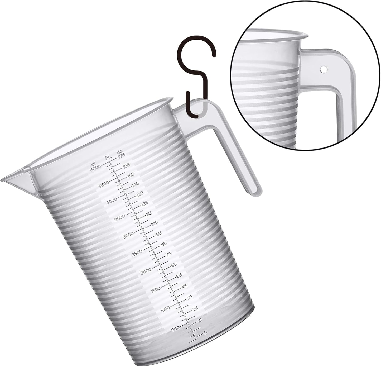 Amazing Abby - Michelle - 128-Ounce (1-Gallon, 4-Quart) Unbreakable Plastic Measuring Pitcher (1-Pack), Measuring Jug with Conversion Chart, Food-Grade, Dishwasher-Safe, Great for Kitchen, Lawn, Pool