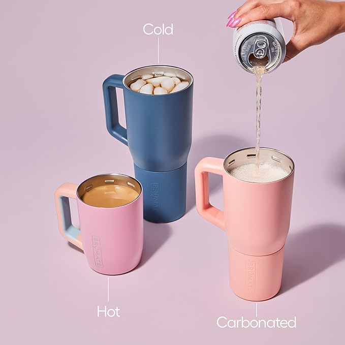 BrüMate Müv - 35oz 100% Leak Proof Insulated Coffee Mug with Handle & Lid - Stainless Steel Coffee Travel Mug - Double Walled Coffee Cup (Rose Taupe)