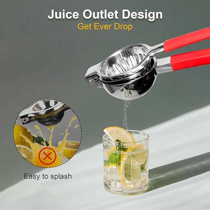 Lemon Squeezer Stainless Steel, NomadSphere Heavy Duty Large Squeezer Bowl, Manual Citrus Press Juicer and Lime Squeezer, Filter Mesh Design, 2 in 1 Store Juice, with Zester Tool & Cleaning Brush