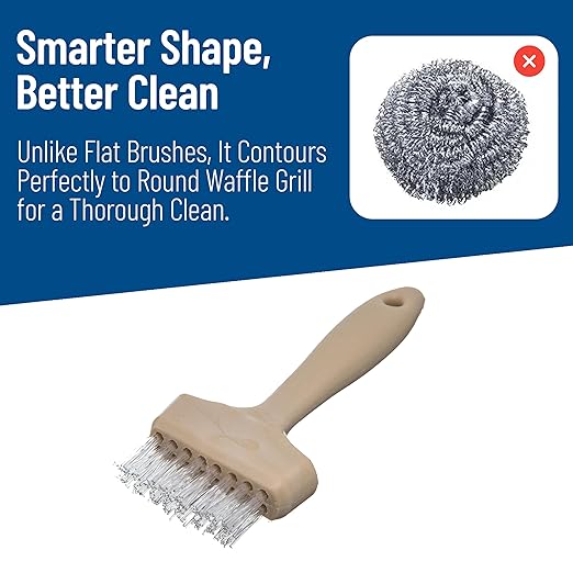 Carlisle FoodService Products 4011400 Wide Waffle Iron Brush, 3", Teflon