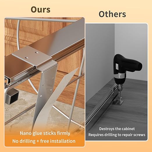 Adjustable Under Cabinet Trash Can Organizer with Soft Close Rail - Heavy Duty Silver Steel Under Sink Pull-Out Organizer, Fits 7-13 Gallon, Up to 125 lbs Capacity (Trash Can Not Included)