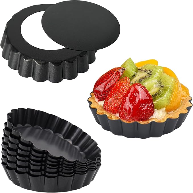 Tart Pans with Removable Bottom, Quiche Pans Nonstick Fluted Tart Pans for Pie, Quiches, Tartlets (4 Inch-9Pcs)