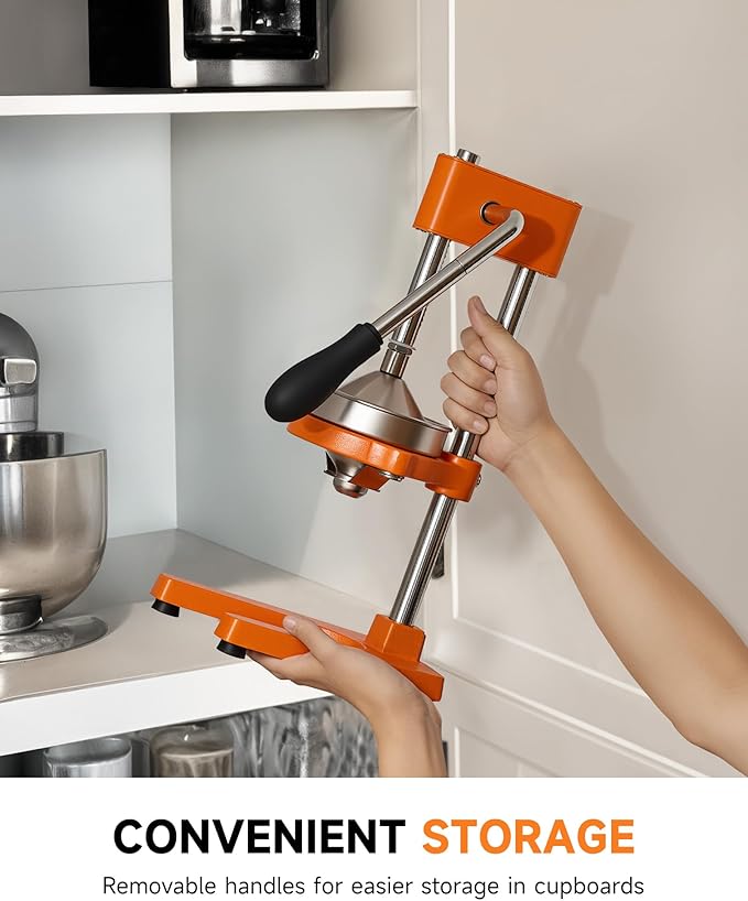 CO-Z Manual Citrus Juicer, Heavy-Duty Manual Juicer with Conical & Flat Pressure Plates, Professional Lemon Squeezer for Orange Pom Lime Lemon Juice, Dishwasher Safe Juice Press, Orange