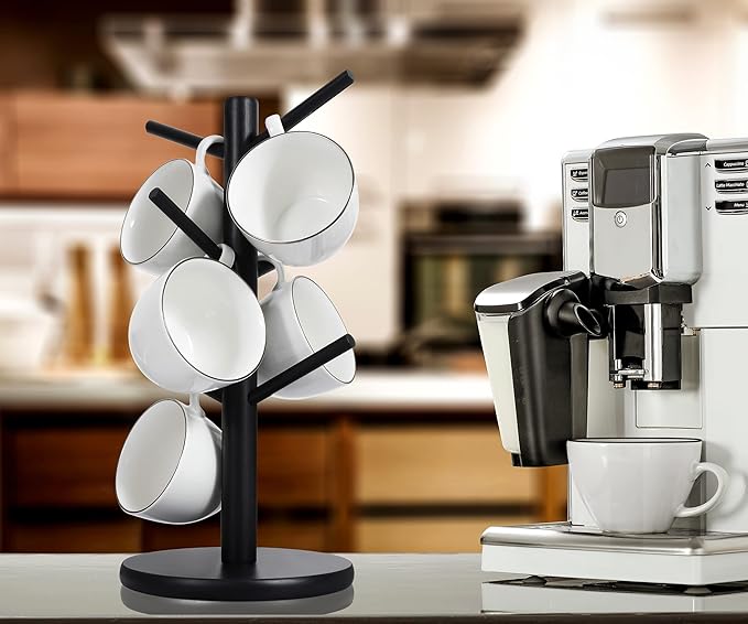 MyLifeUNIT Mug Holder Tree, Coffee Cup Holder with 6 Hooks (Black) | MyLifeUNIT, Mug Holder Tree, Coffee Cup Holder, 6 Hooks, Black