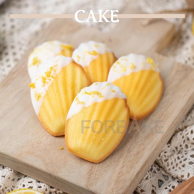 2-Pack Madeleine Pan — 12-Cavity French Shell Cake Mold, Non-Stick Golden Carbon Steel Baking Pan for Classic Madeleines, Tea Cakes & Cookies