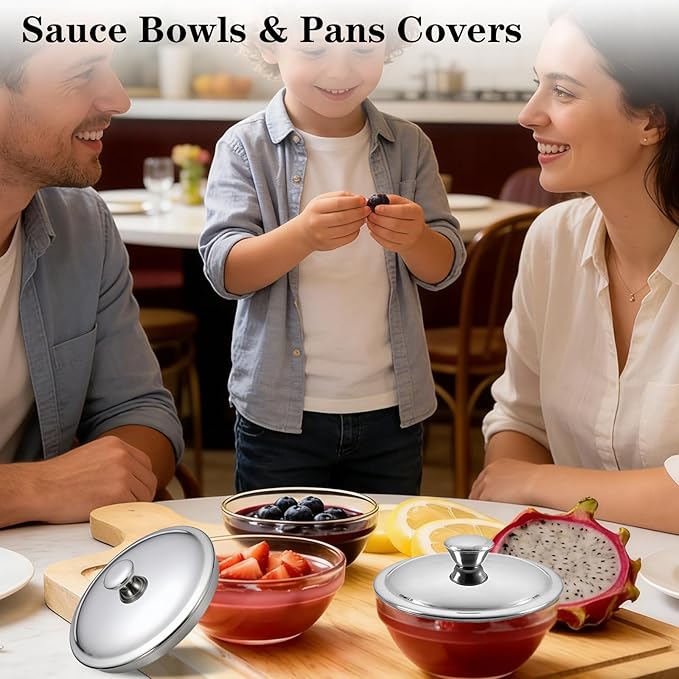 5.1Inch Stainless Steel Universal Pot Lid, Pan Lid Milk Pot Lid Cookware Lid Replacement Accessories for Skillets Frying Pans