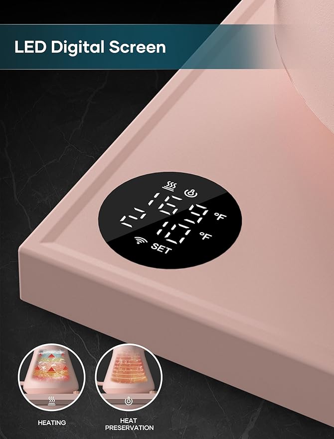 INTASTING Electric Kettle, Gooseneck Electric Kettle, ±1℉ Precise Temperature Control, Stainless Steel Interior, Quick Heating for Pour Over Coffee, Tea & Boiling Water, 0.9L (Pink)