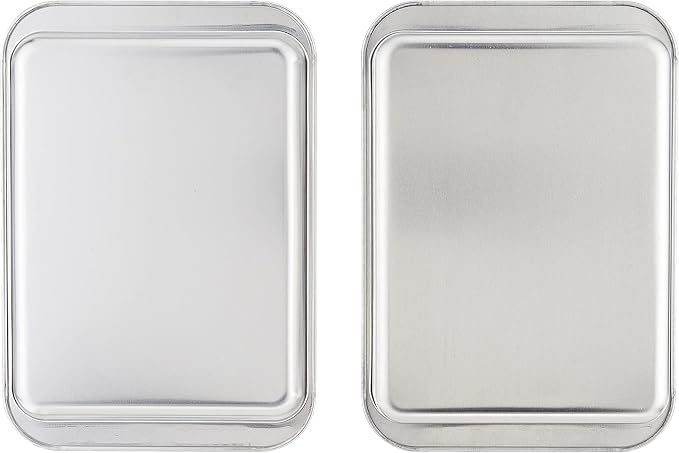 Nordic Ware Naturals 3 Piece Compact Pan Set, Toaster Oven, Counter Ovens, Air Fryer and Broiler Safe, Size for 1-2 Portions - Includes Baking Sheet, Broiling Rack and Rectangular Pan