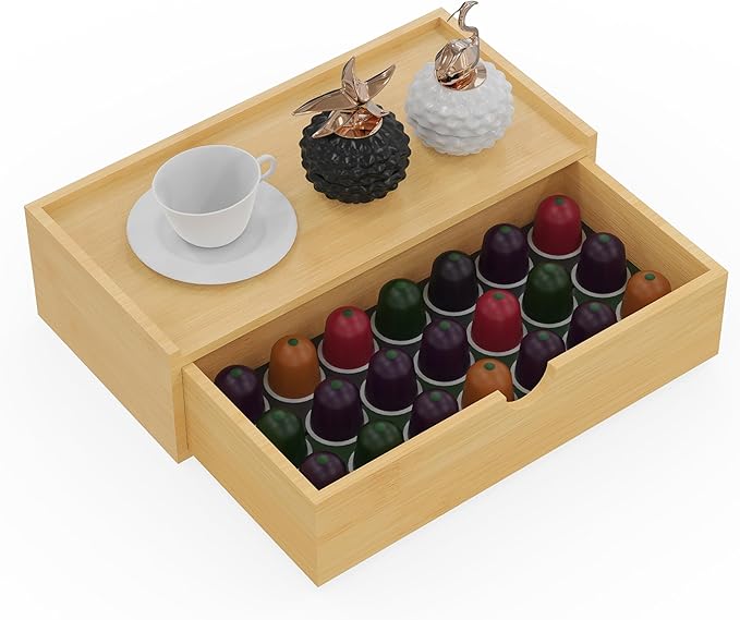 Bamboo Tea Organizer – Stackable Collection (1Drawer)