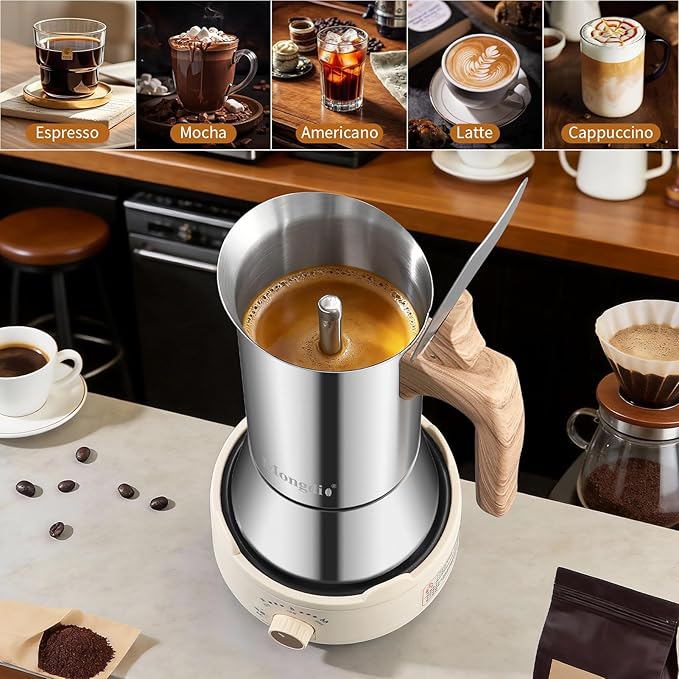 Mongdio Stainless Steel Moka Pot, Stovetop Espresso Coffee Maker, Percolator Coffee Pot, Italian Espresso Greca Coffee Maker for Camping Travel Home, 9 Espresso Cups, 15 oz