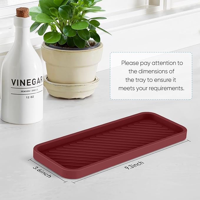 EG-SIPRO Kitchen Sink Organizer Tray,Sponge Holder for Kitchen Sink Bathroom Counter Tray Sponge Caddy Silicone Soap Holder for Soap dispenser, Bottle, Dishwashing Accessories(2-pack)