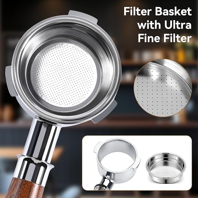 51mm Portafilter Filter Basket, Single Cup Reusable Stainless Steel Espresso Coffee Filters Basket Machine Replacement Accessories for Portafilter Coffee Machine