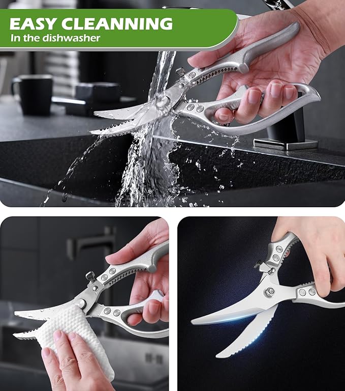 Kitchen Scissors – Luxury Heavy Duty Poultry Shears & Multipurpose Kitchen Scissors for Meat, Chicken, Fish & Vegetables, High Carbon Stainless Steel, Safety Lock, Dishwasher Safe