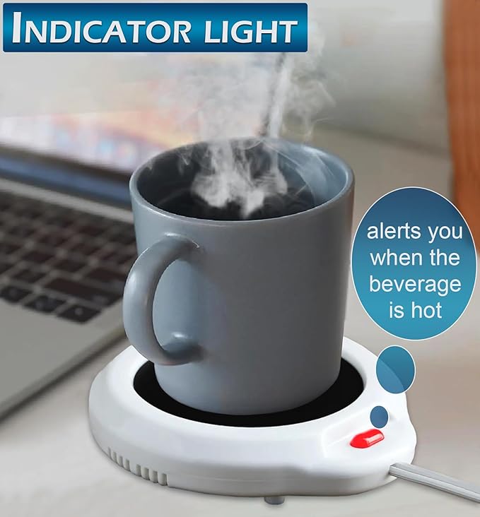 Home-X Mug Warmer, Desktop Heated Coffee & Tea - Candle & Wax Warmer (White)