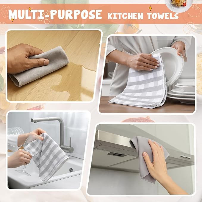 37 Pcs Oven Mitts and Pot Holders with Silicone Kitchen Utensils Set Silicone Cooking Utensils Set with Holder, Kitchen Towels, Heat Resistant Gloves for Christmas Baking Cooking(Dark Gray)