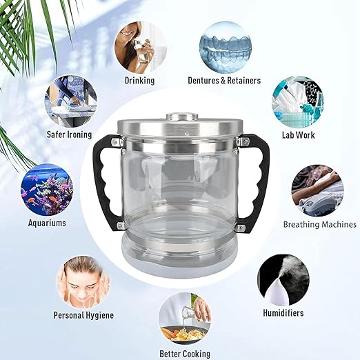 Countertop Distiller Replacement Container Large Capacity Distilled Water Collector Glass Filter Pitcher Replacement Glass Bottle for Distillers