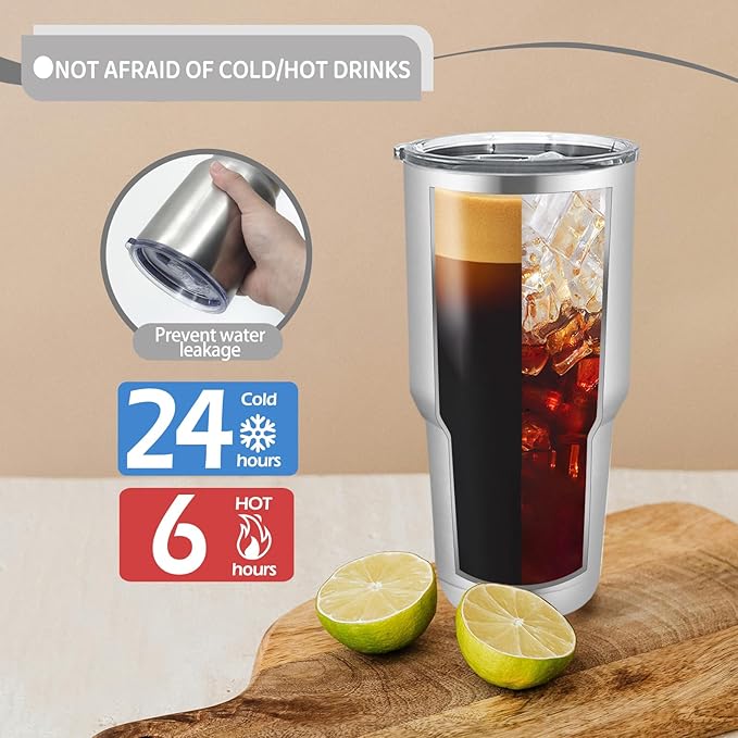 YOUKE OLA 8 Pack Stainless Steel Insulated Tumbler with Lids and Straws Bulk Double Wall Vacuum Insulated Coffee Travel Tumbler for DIY Gift (Silver, 30oz)