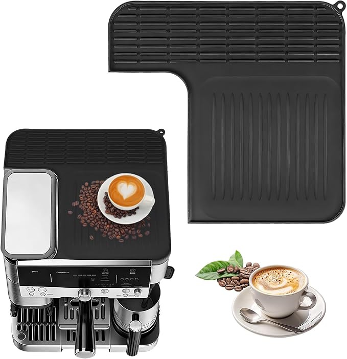 Top Mat for Ninja Luxe Espresso Coffee Machine ES601 & ES701–Coffee Top Silicone Mat Protects Top Surface Anti-scratch,Non-Slip Heat Resistant,Food-Grade Silicone for Ninja Luxe Cafe Accessories