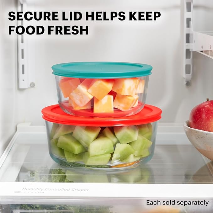 Pyrex Simply Store (8-Pack) Small Glass Food Storage Containers Set, (1 & 2 Cup) Meal Prep Containers With Plastic BPA-Free Lids, Dishwasher & Microwave Safe