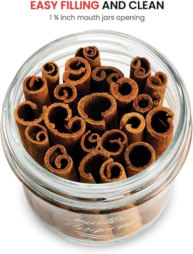 Bormioli Rocco Quattro Stagioni 6.75 oz Glass Preserving Jar (Set of 6) - Wide‑Mouth Twist‑Top Canister with Airtight Seal - Bee embossed Storage & Serving Vessel - Made in Italy, BPA‑Free