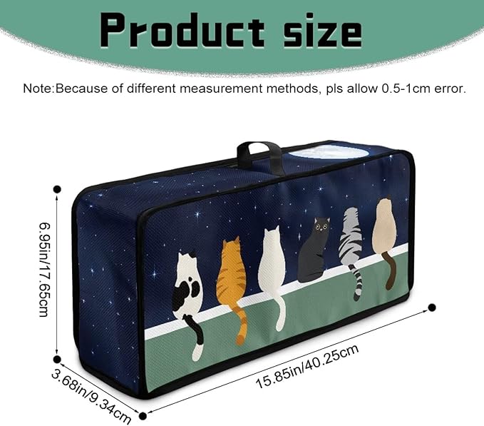 Cover for 2 Slice Slim Toaster Funny Cat Toaster Cover 2 Slice Long Slot, Heat Resistant Easy to Fold and Store Dust Covers for Kitchen Small Appliances