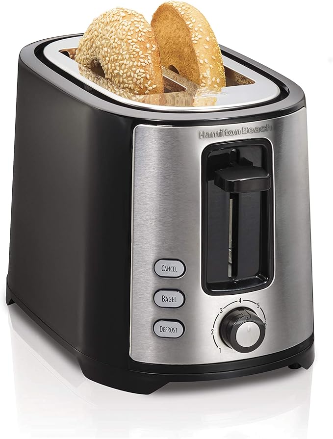Hamilton Beach 2 Slice Extra Wide Slot Toaster with Bagel & Defrost Settings, Shade Selector (22633) and Hamilton Beach 6-Speed Electric Hand Mixer with Whisk, Traditional Beaters (White)